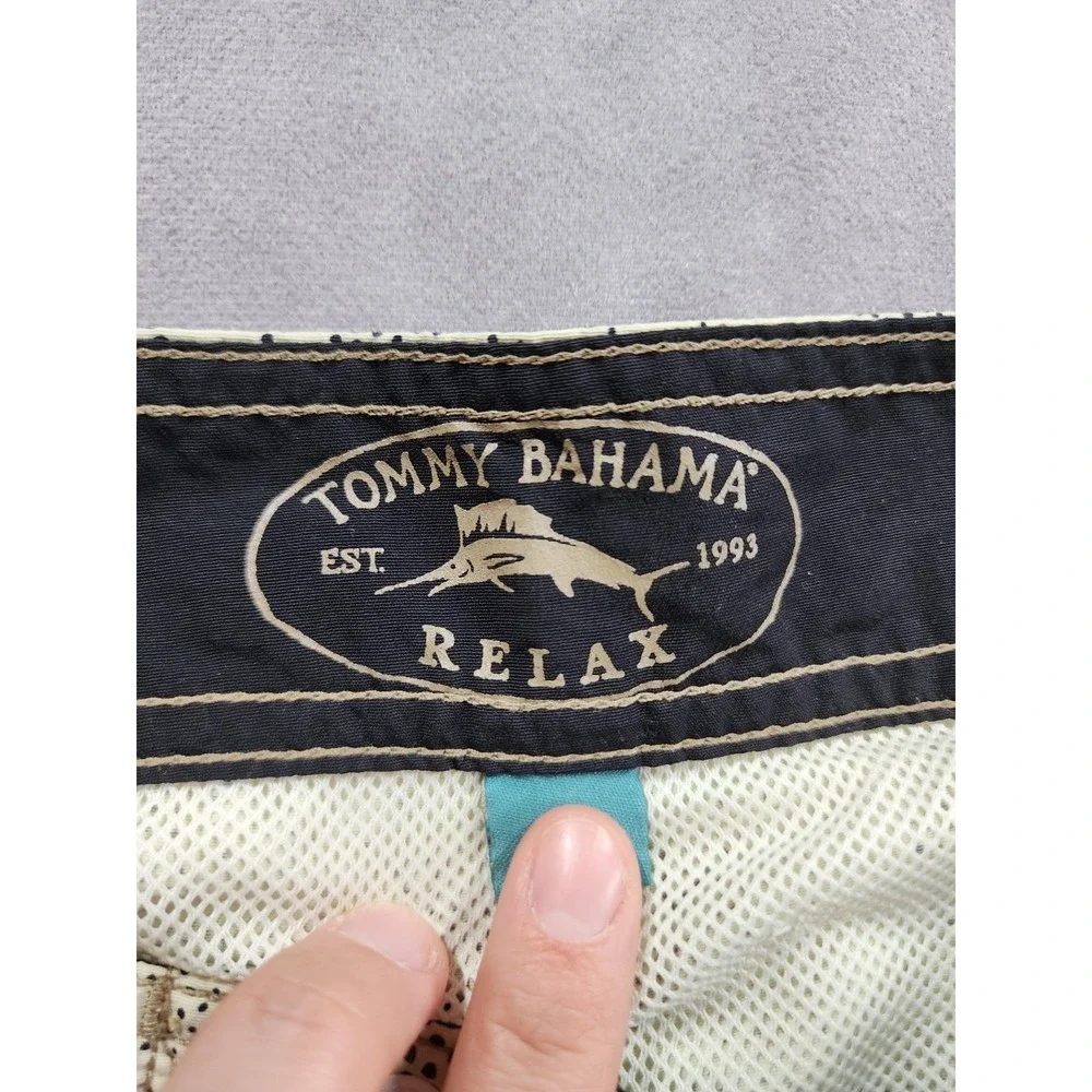 Tommy Bahama Relax Swim Shorts Men's XL Cream Floral Brief Lined Drawstring